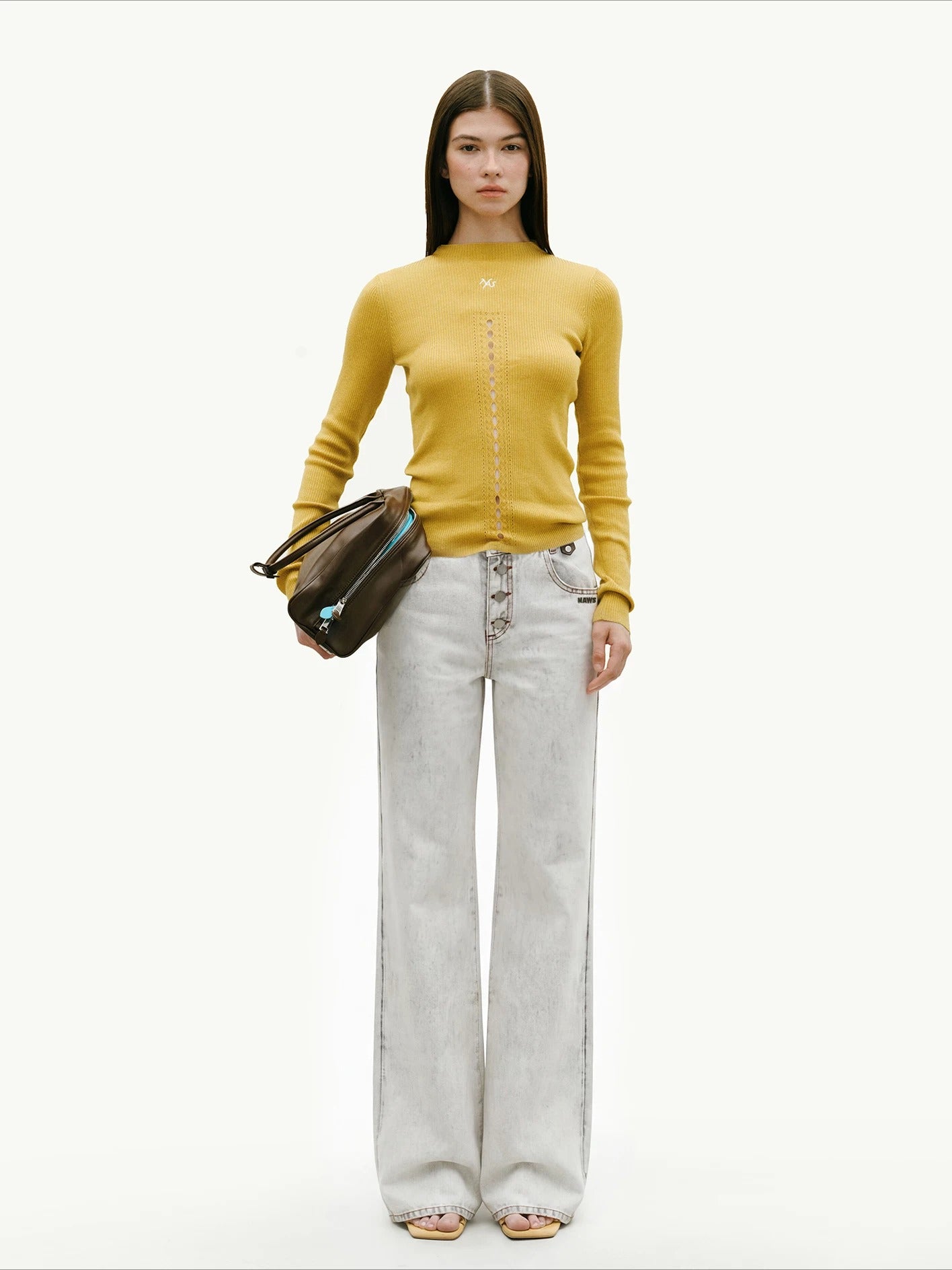 ＋5CM N4 Suede Straight Jeans