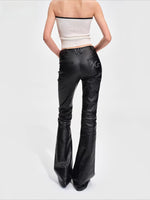 Triumph Waxed Denim Flare Jeans