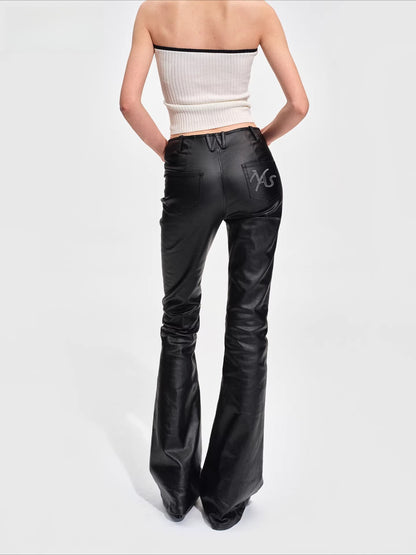 Triumph Waxed Denim Flare Jeans