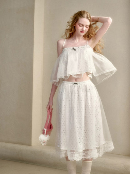 Pearl Organza Polka Dot Set