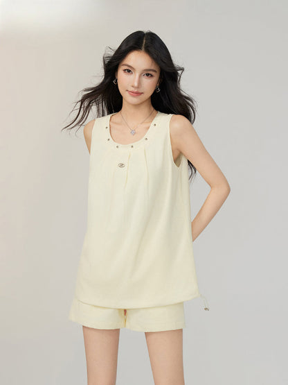 Solid-Color Cooling Vest &amp; Skirt Set