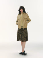 Pleated Collar Cropped Jacket