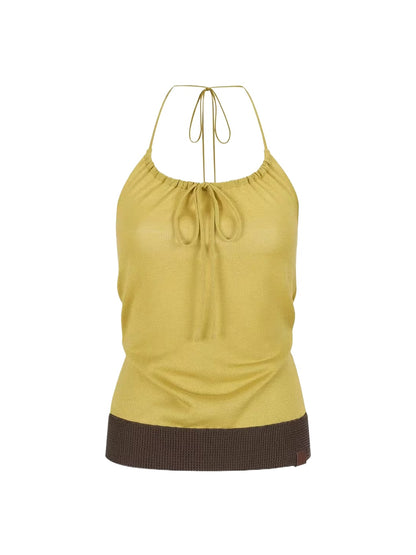 Contrast Halter Knit Top