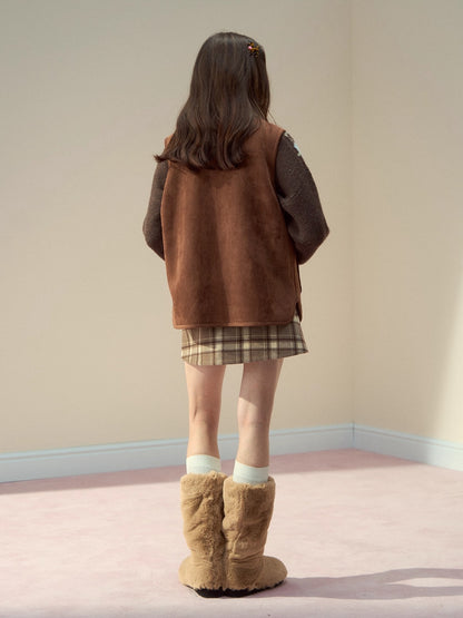 Reversible Fair Isle Faux Fur Vest