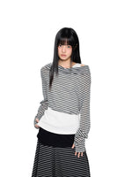 Asymmetric Striped Layering Top