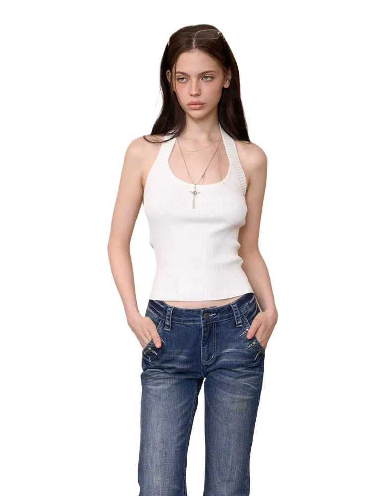 Ribbed Halter Cami Top