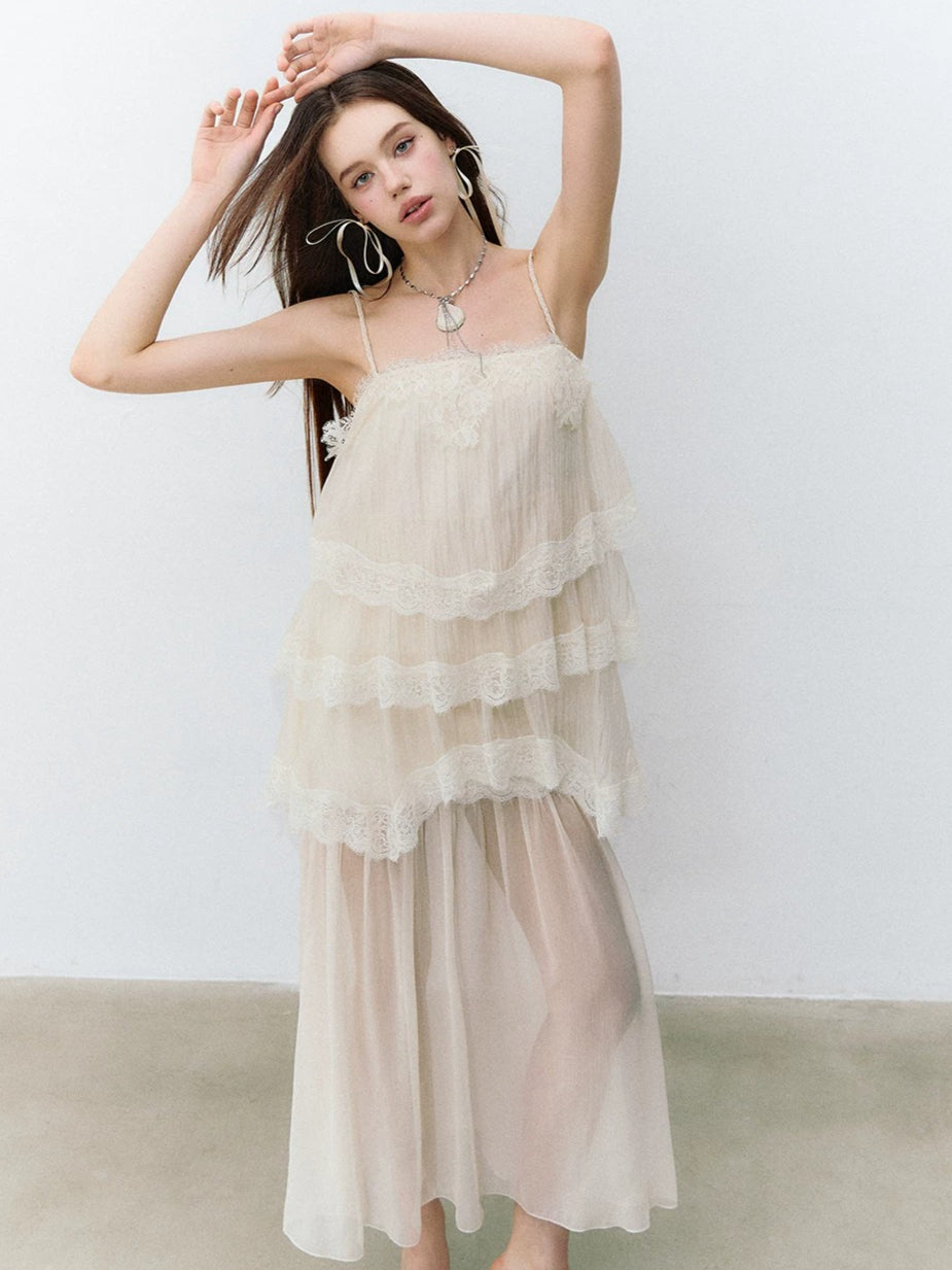 Tiered Lace Cami Set