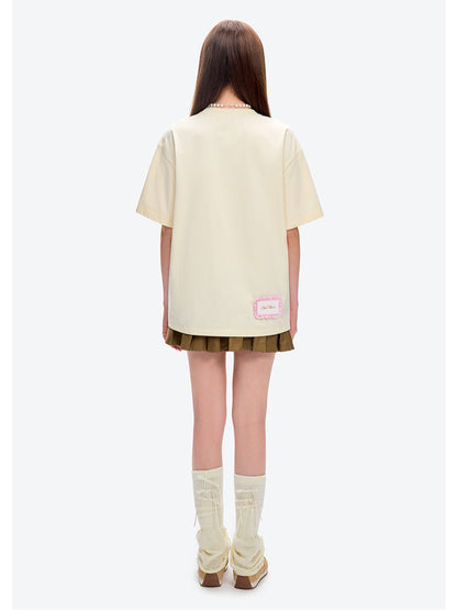 Sleepy Bear Contrast Cotton T-shirt