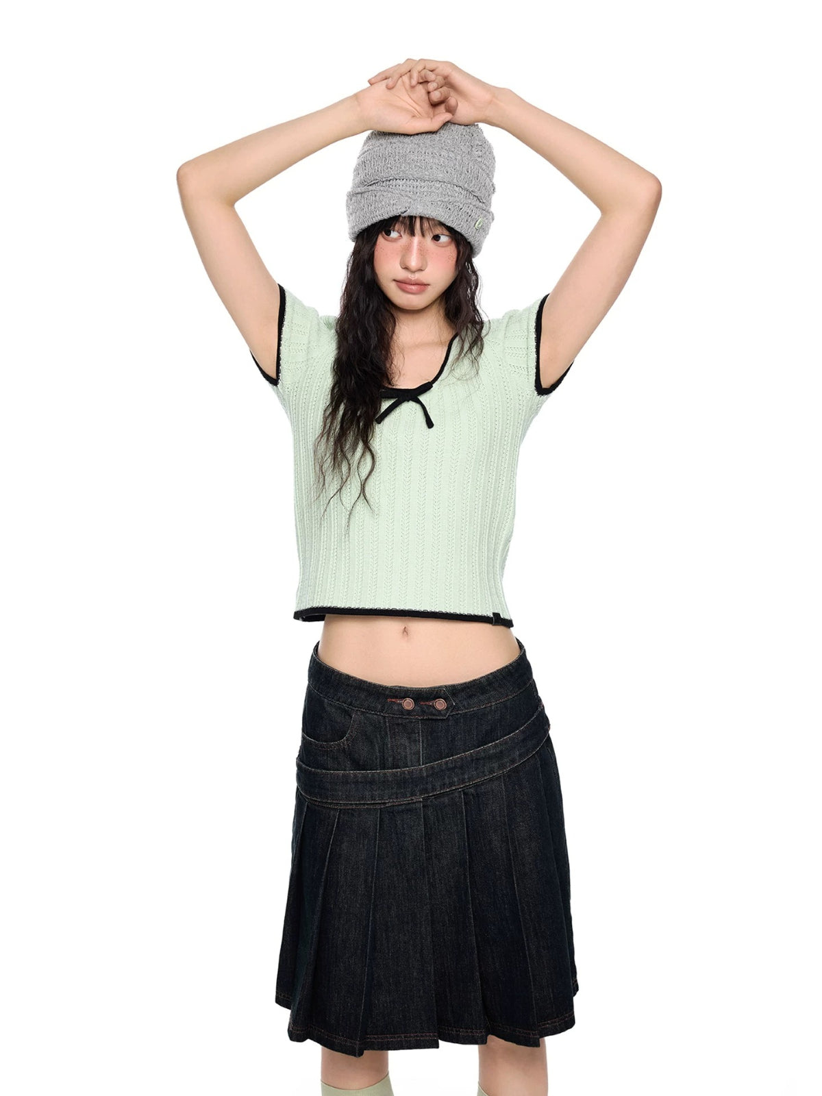 Bow Knit Short Sleeve Top