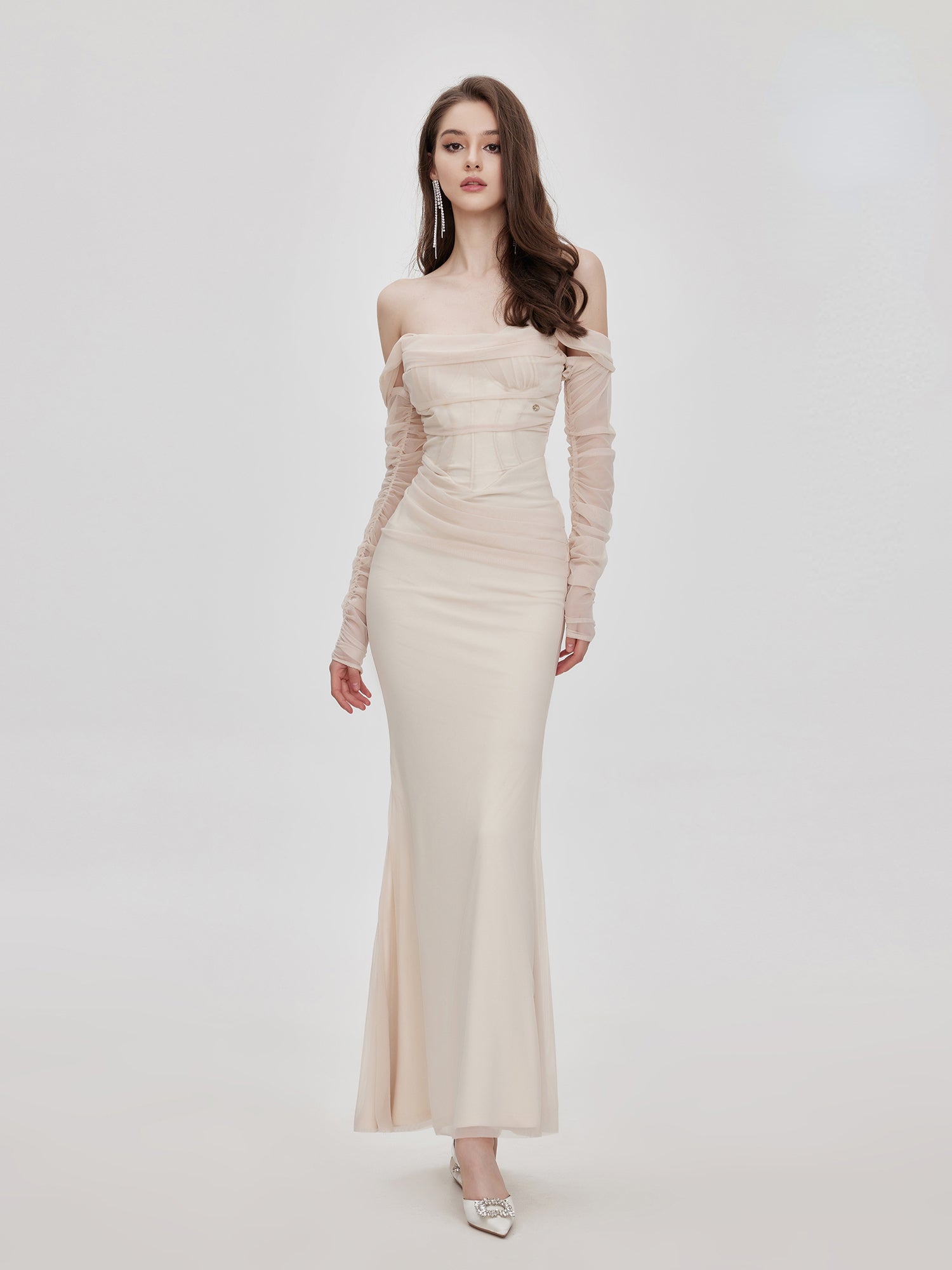 Ariel Mesh Off-Shoulder Mermaid Dress