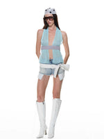Sheer Organza Halter Top