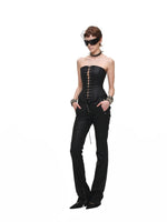 Washed Leather Corset Top