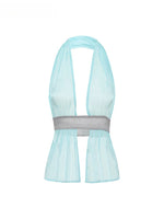 Sheer Organza Halter Top