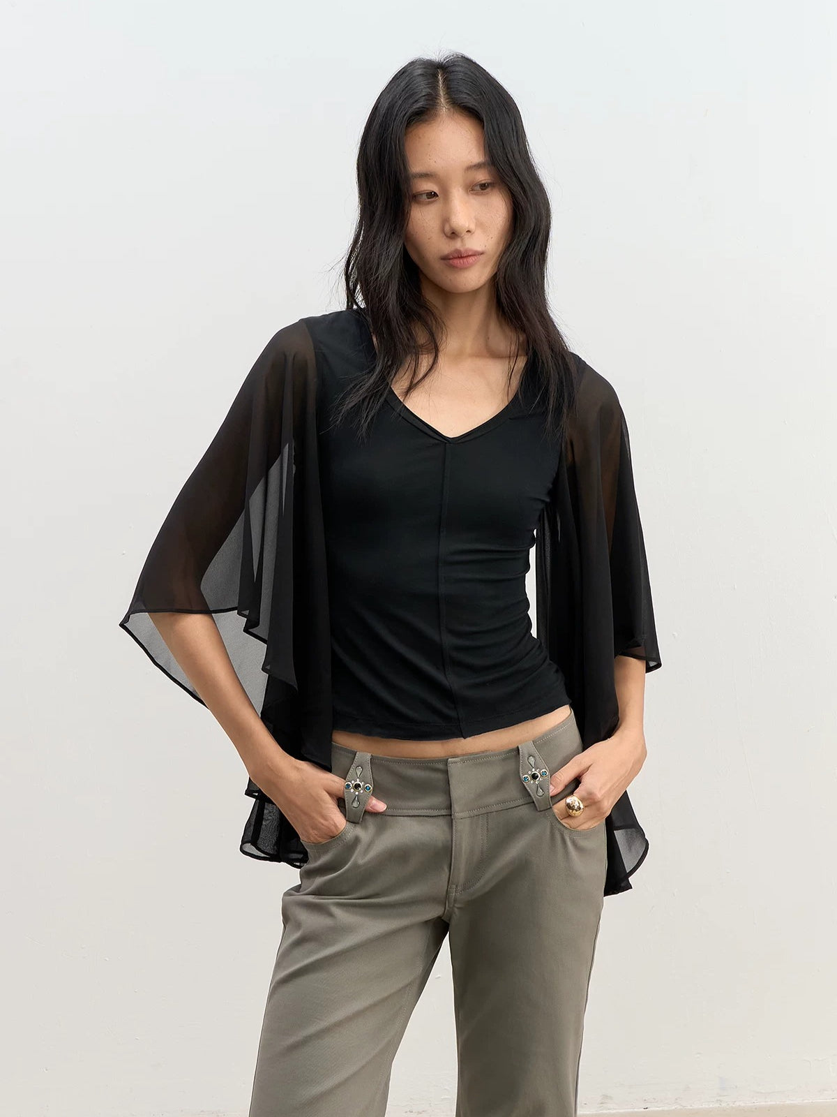 Lyocell V-Neck Top