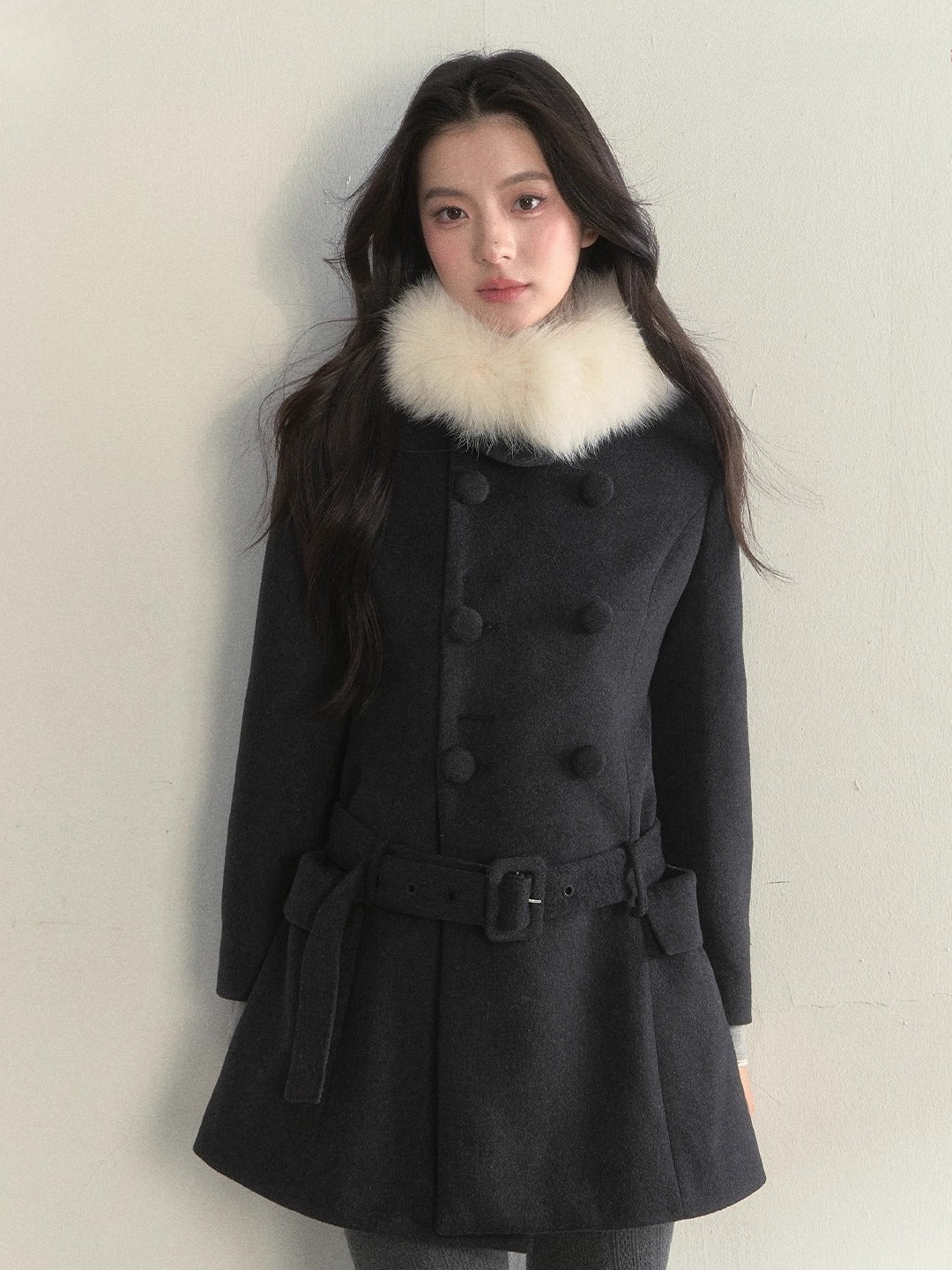 Double-Breasted Belted Coat