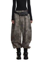 Leopard Print Scythe Wide-Leg Casual Jeans