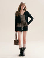 Plaid Lace Cami Top