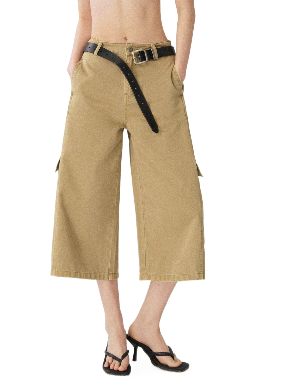 Workwear Casual Cropped Denim Pants