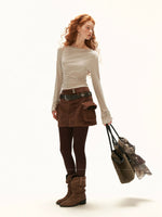 Ruched Slim Fit Long Sleeve Top