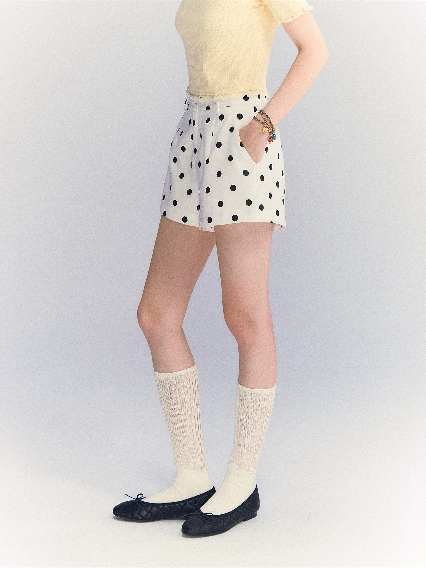 Polka Dot Linen Shorts