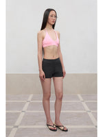 Layered Color Blocking U-Neck Halter Vest