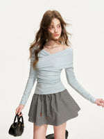 Cross-Neck Off-Shoulder Top