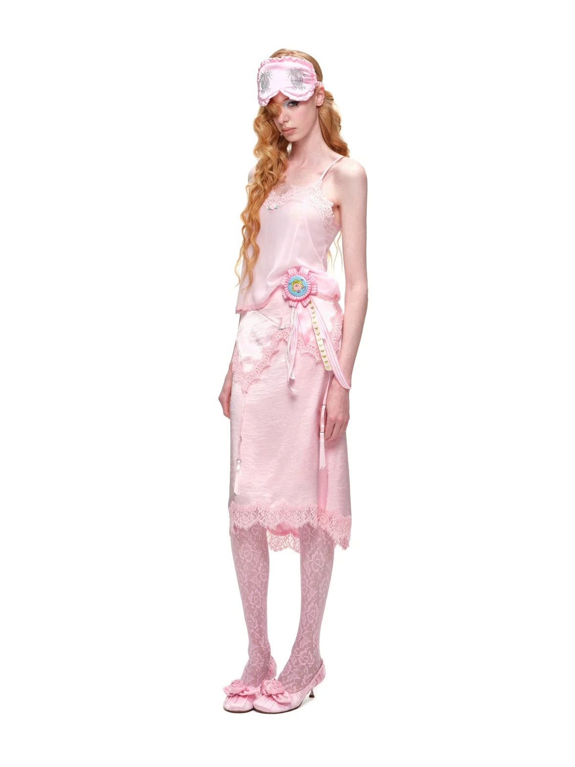 Asymmetric Satin Midi Skirt