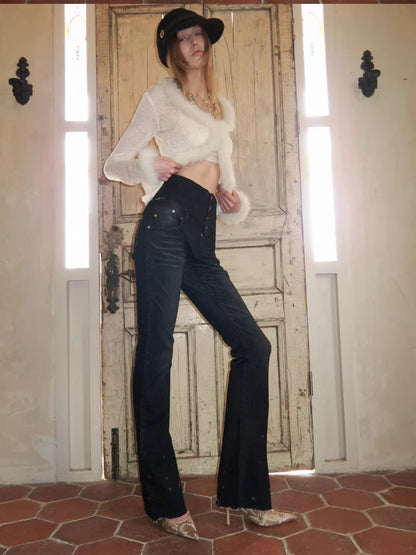 Sequin Knit V-neck Cardigan