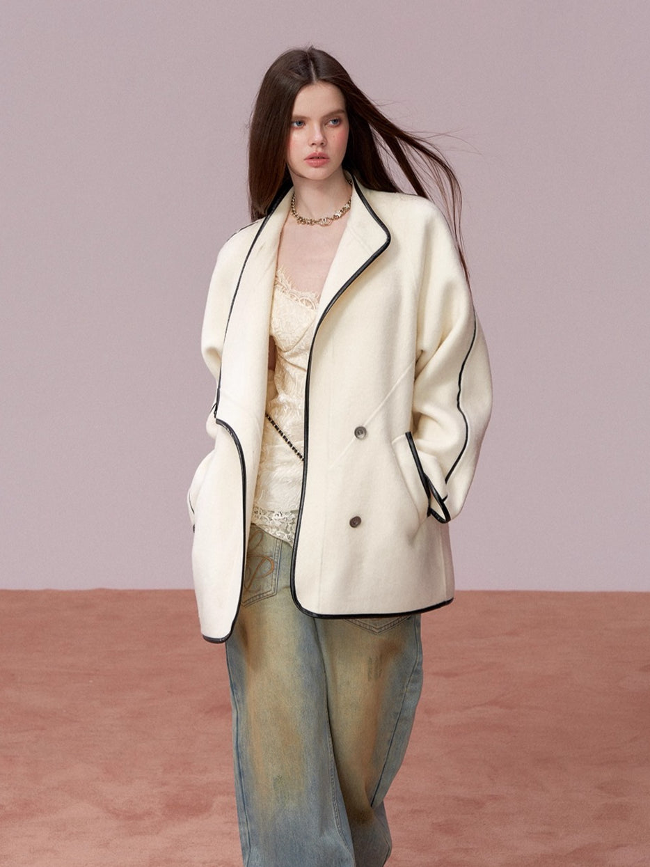 Vintage Shearling-Wool Double-Faced Coat