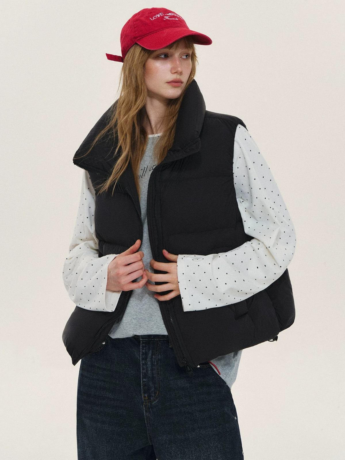 Stand Collar Quilted Down Vest
