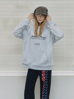 College Embroidered Cotton Hoodie