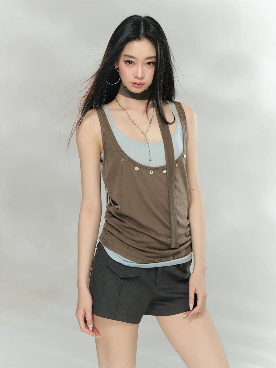 Double Button Tailored Shorts