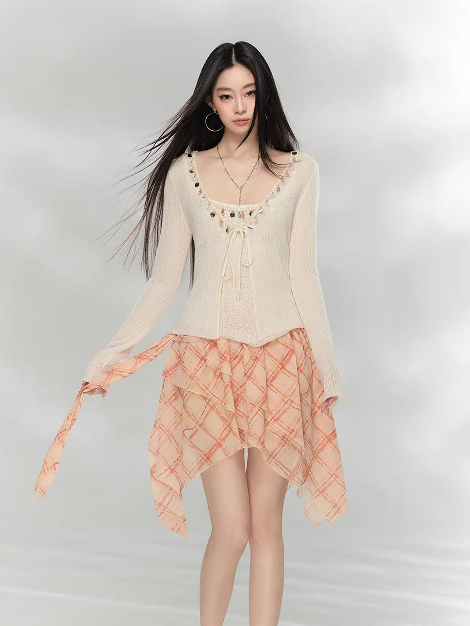 Asymmetrical Print Skirt