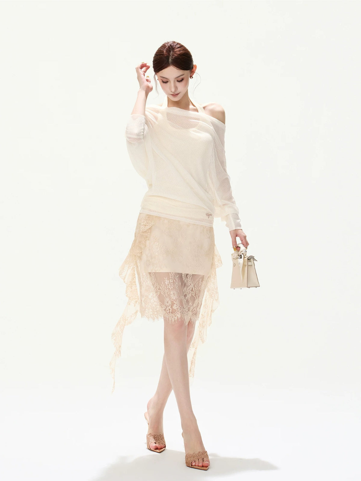Sheer Batwing Top