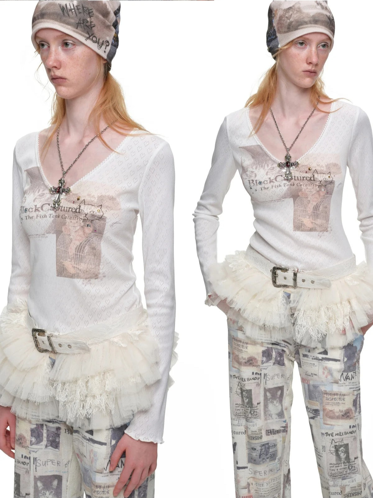 Lace Layered Tulle Mini Skirt