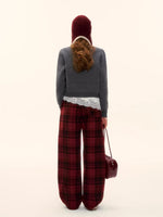 Bow Jacquard Crewneck Knit Cardigan