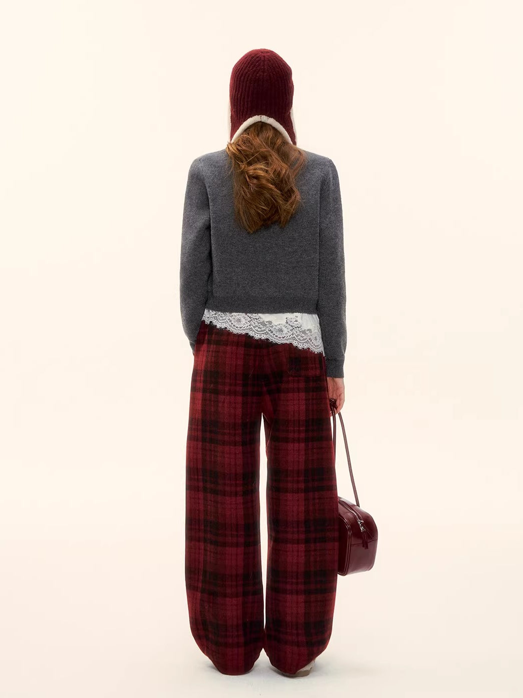 Bow Jacquard Crewneck Knit Cardigan