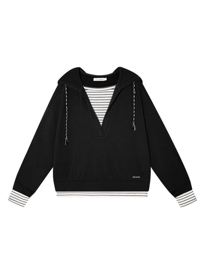 Vintage Striped Layered Sweatshirt Set