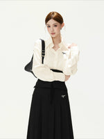 Pleated A-Line Maxi Skirt