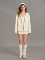Polar Fleece Hooded Zip Jacket