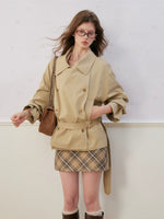 Cotton Belted Short Trench Coat