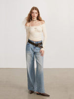 Ruched Tie Long Sleeve Top