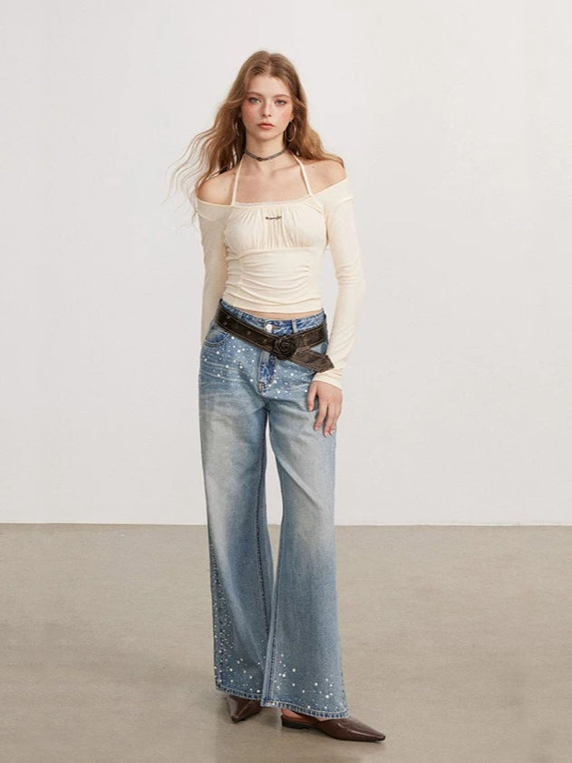 Ruched Tie Long Sleeve Top