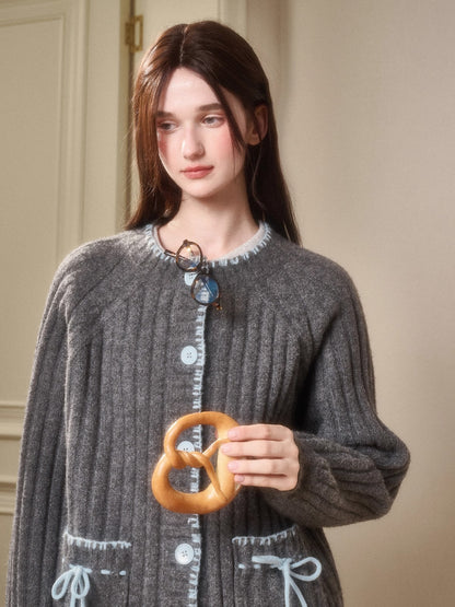 Latitude 69° Wool Contrast Trim Knit Sweater Set