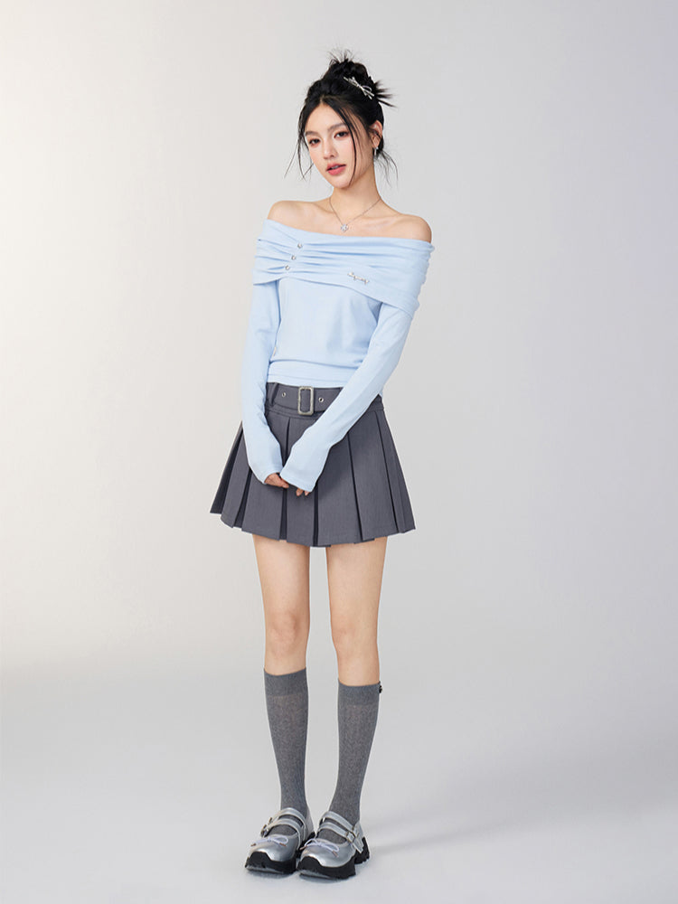 Off-Shoulder Two-Tone Top