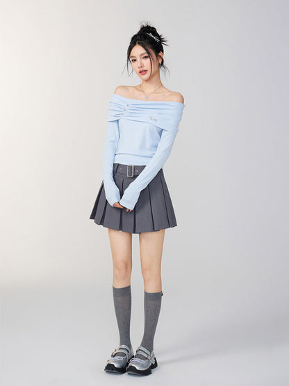 Off-Shoulder Two-Tone Top