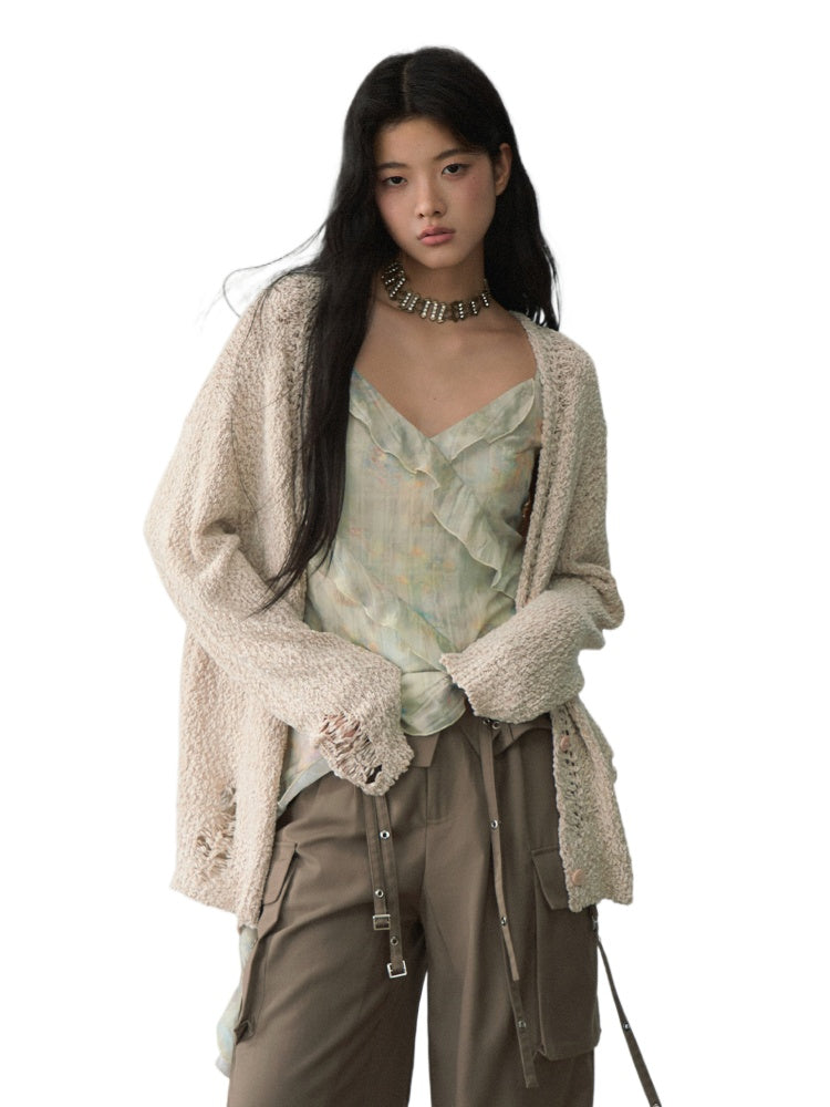 Loose Ripped Cardigan