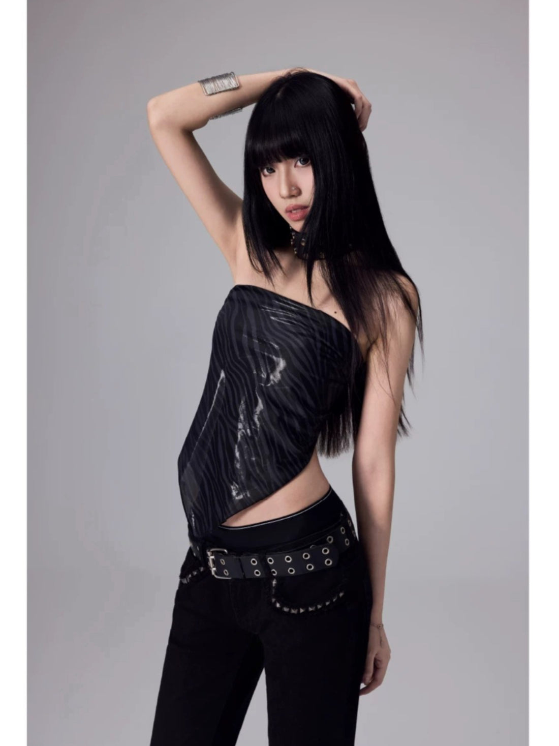Silk Scarf Print Bandeau Top