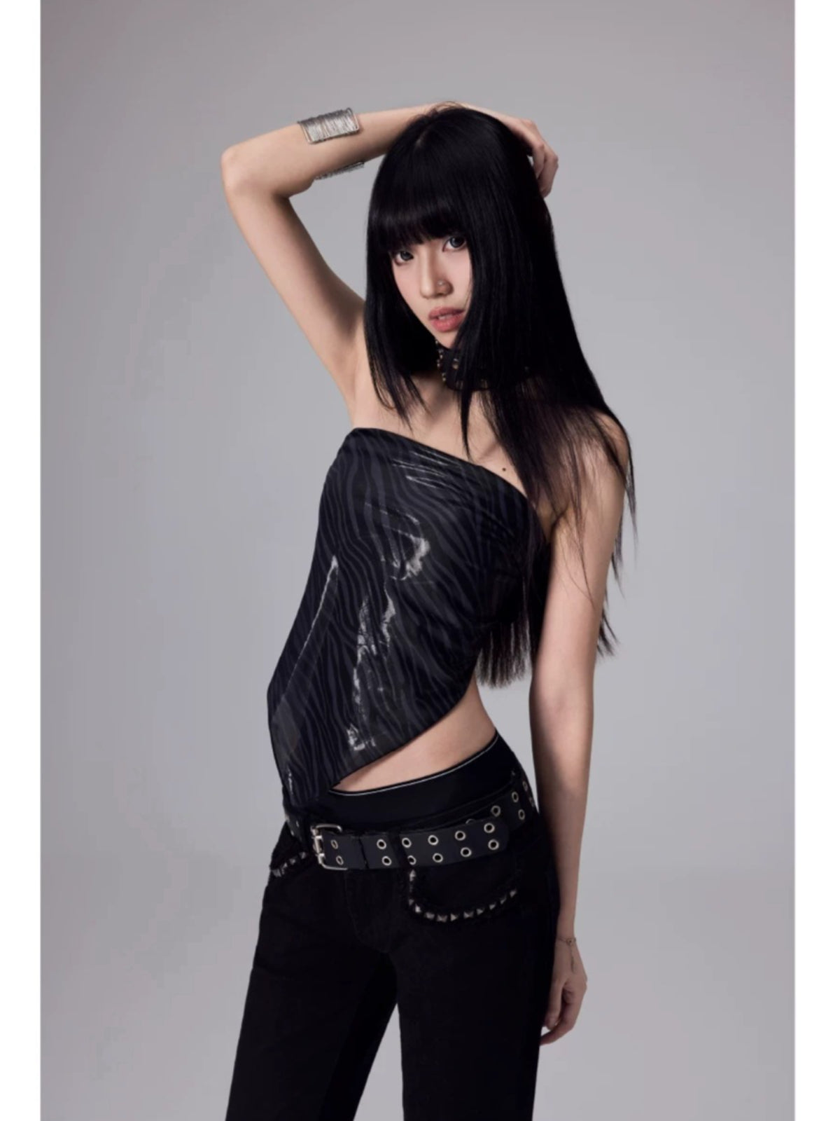 Silk Scarf Print Bandeau Top