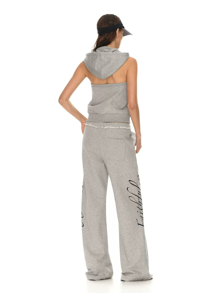 Sleeveless Hoodie &amp; Flared Pants Set